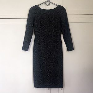 Banana Republic black/ white herringbone dress